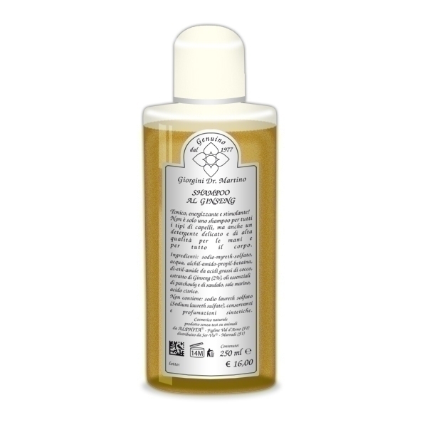Shampoo al Ginseng 250ml Tonico energizzante e stimolante