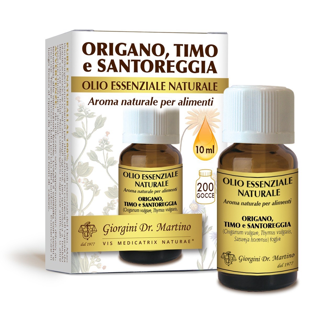 Orignano-Timo-Santoreggia olio essenziale 10ml dr.Giorgini