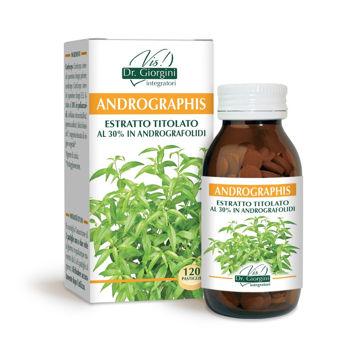 Andrographis paniculata estratto titolato (Chiretta) 120 pastiglie Dr. Giorgini